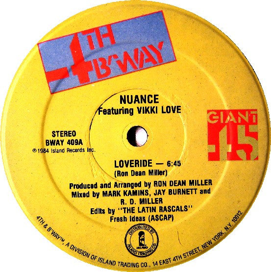 Nuance Featuring Vikki Love : Loveride (12")