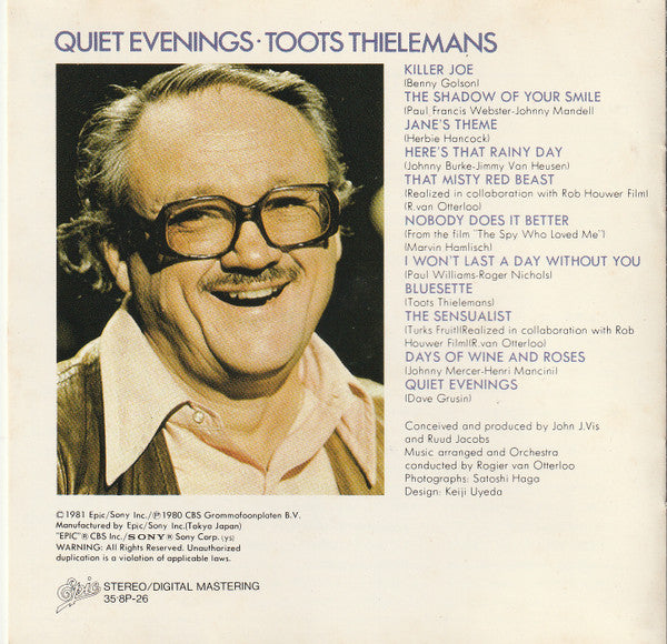 Toots Thielemans : Quiet Evenings (CD, Album, Comp, RE)