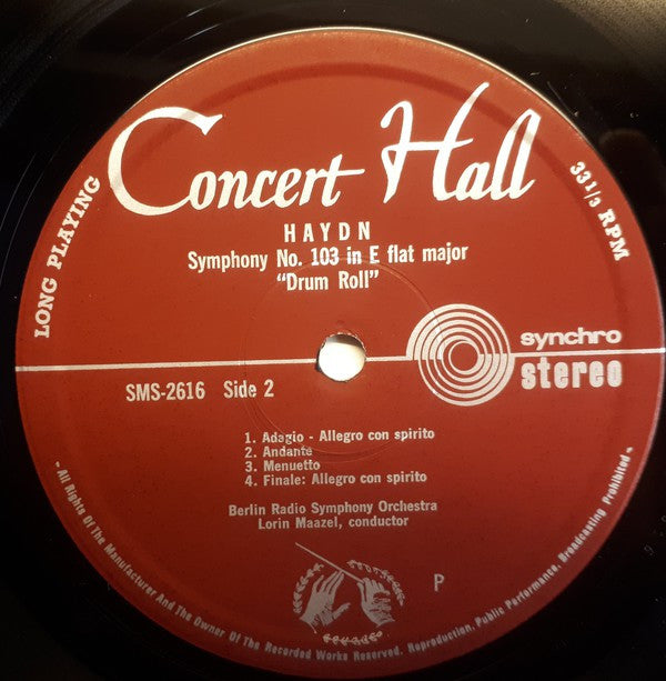 Joseph Haydn, Radio-Symphonie-Orchester Berlin, Lorin Maazel : Symphonie Nr. 92 In G-dur Oxford / Symphonie Nr. 103 In Es-dur Paukenwirbel (LP)