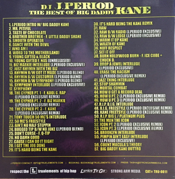 DJ J-Period & Big Daddy Kane : The Best Of Big Daddy Kane (CD, Mixtape, Promo)