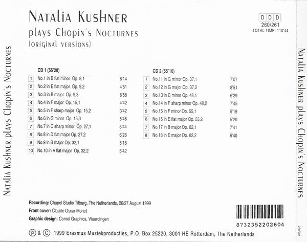Natalia Kushner : Plays Chopin's Nocturnes (Original Versions) (2xCD, Album)