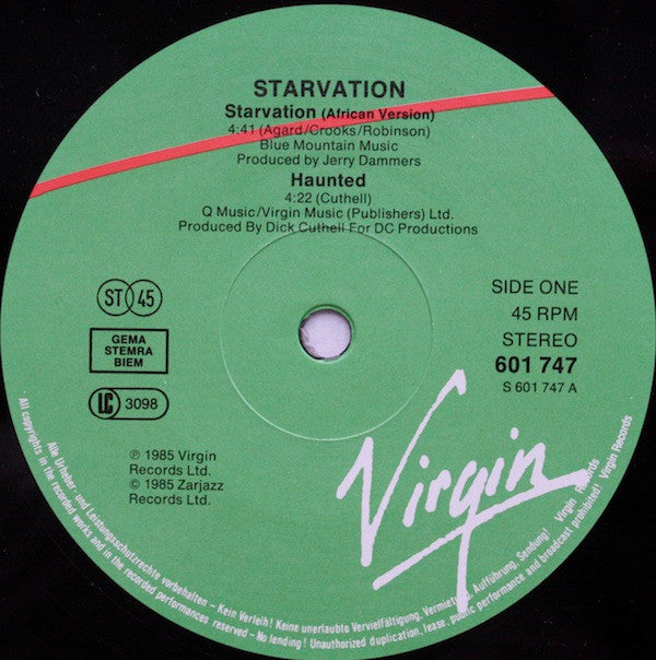 Starvation : Starvation / Tam Tam Pour L'Éthiopie (12", Maxi)