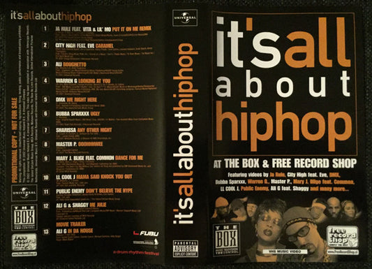 Various : It's All About Hiphop At The Box & Free Record Shop (VHS, Promo)