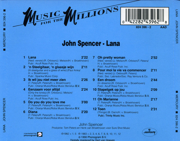 John Spencer : Lana (CD, Album, RE)