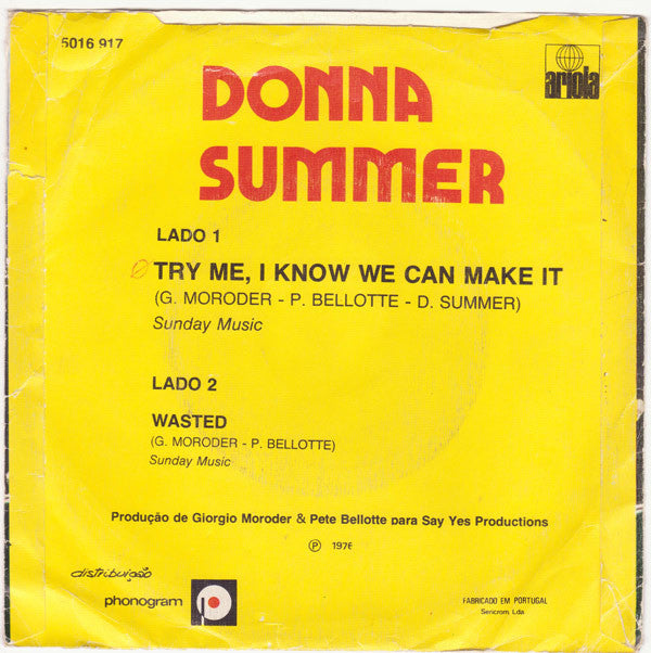 Donna Summer : Try Me, I Know We Can Make It (7")