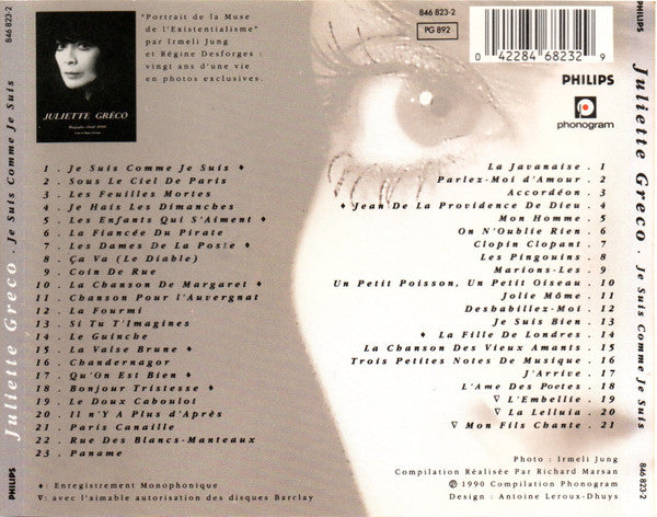 Juliette Gréco : Je Suis Comme Je Suis (2xCD, Comp, Mono)