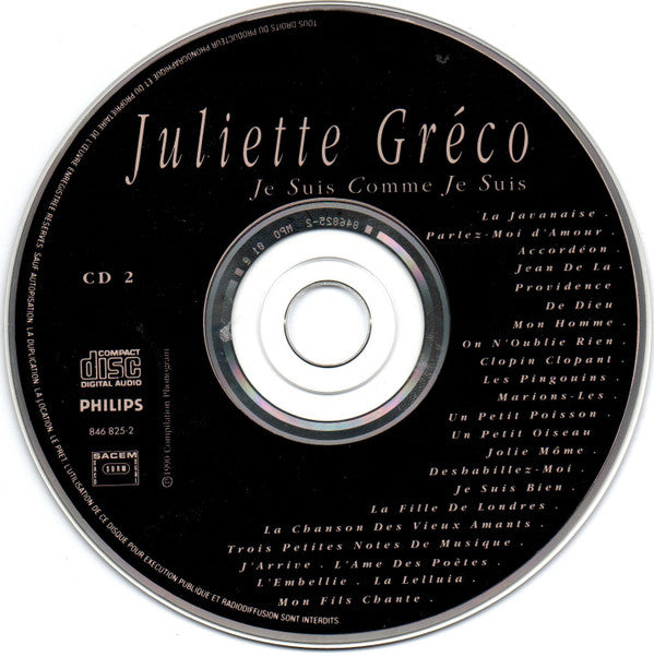 Juliette Gréco : Je Suis Comme Je Suis (2xCD, Comp, Mono)