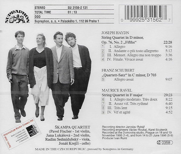 Škampa Quartet, Joseph Haydn, Franz Schubert, Maurice Ravel : Haydn, Schubert, Ravel (CD, Album)