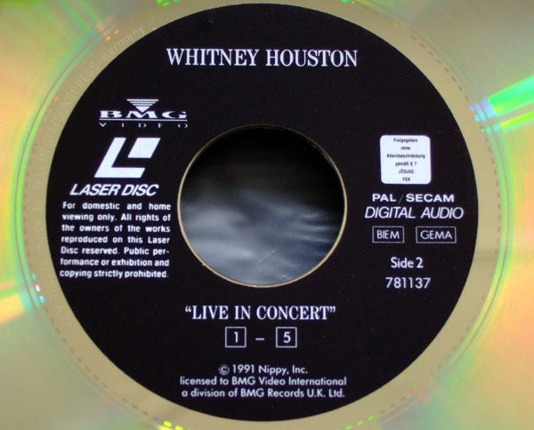 Whitney Houston : Live In Concert (Laserdisc, PAL)