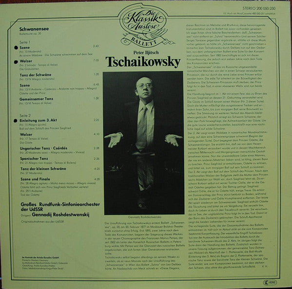 Большой Симфонический Оркестр Всесоюзного Радио ,Dirigent Gennadi Rozhdestvensky : Tschaikowsky Ballettsuite Schwanensee (LP)