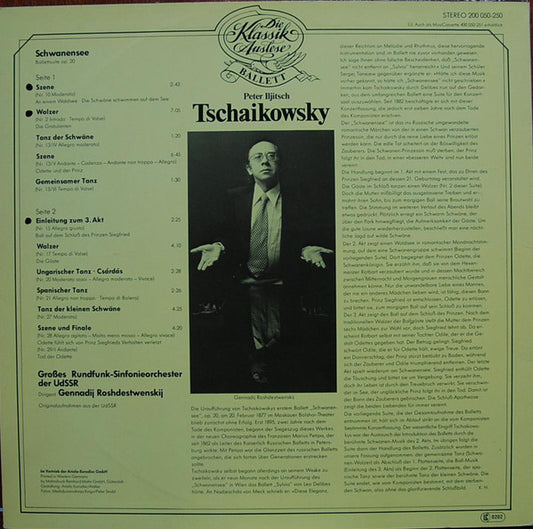Большой Симфонический Оркестр Всесоюзного Радио ,Dirigent Gennadi Rozhdestvensky : Tschaikowsky Ballettsuite Schwanensee (LP)