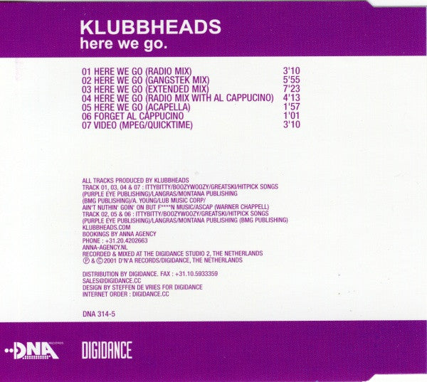 Klubbheads : Here We Go (CD, Maxi, Enh)