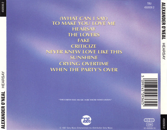 Alexander O'Neal : Hearsay (CD, Album, RP)