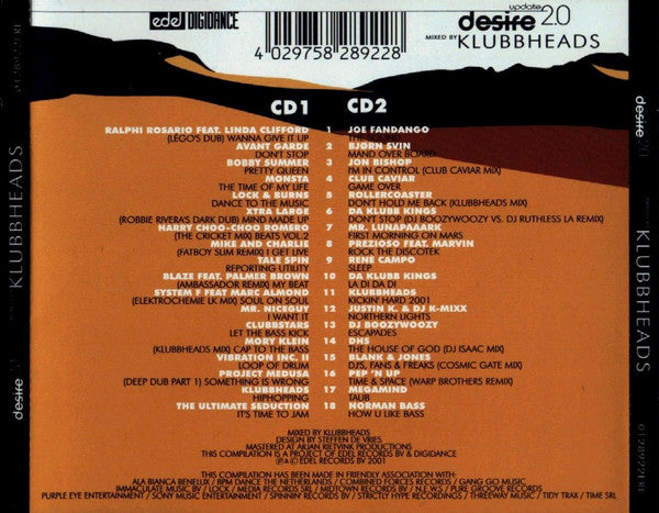 Klubbheads : Desire Update 2.0 (2xCD, Mixed)