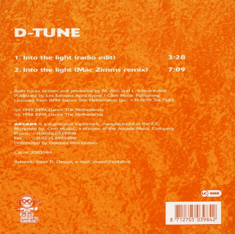 D-Tune (3) : Into The Light (CD, Single, Car)
