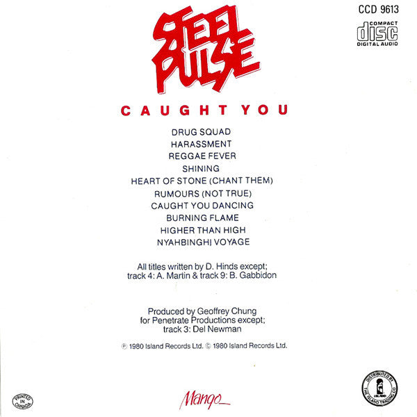 Steel Pulse : Caught You (CD, Album, RE)