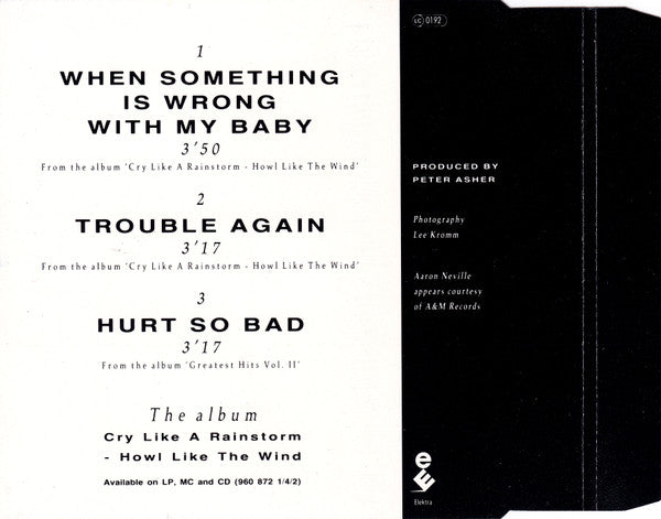 Linda Ronstadt Featuring Aaron Neville : When Something Is Wrong With My Baby (CD, Single)