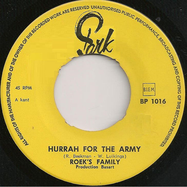 Roek's Family : Hurrah For The Army (7", Single, Red)
