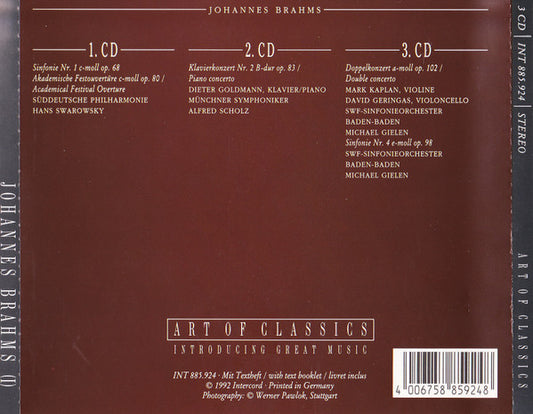 Johannes Brahms : Brahms I   (3xCD)