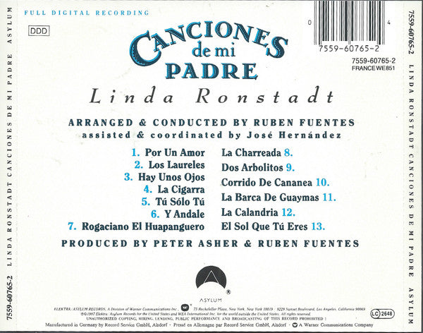 Linda Ronstadt : Canciones De Mi Padre (CD, Album)