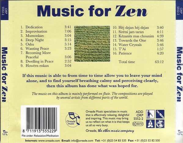 Various : Music For Zen (CD, Comp)