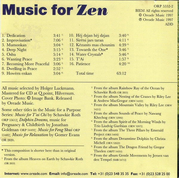 Various : Music For Zen (CD, Comp)