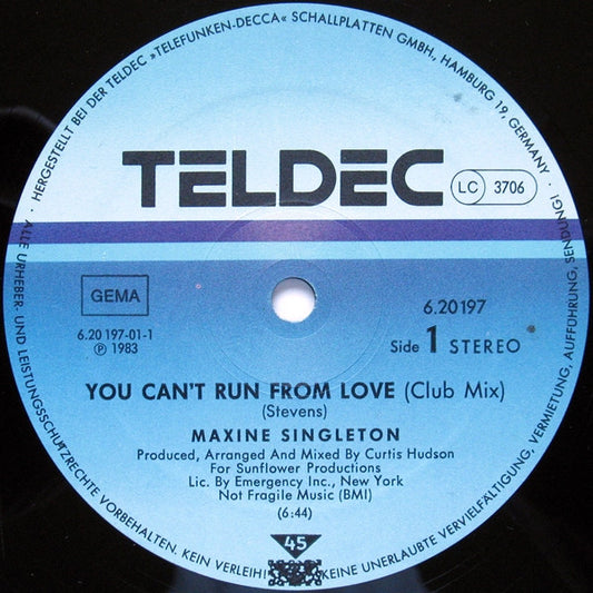 Maxine Singleton : You Can't Run From Love (12")