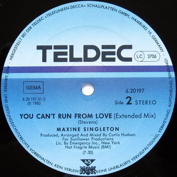 Maxine Singleton : You Can't Run From Love (12")