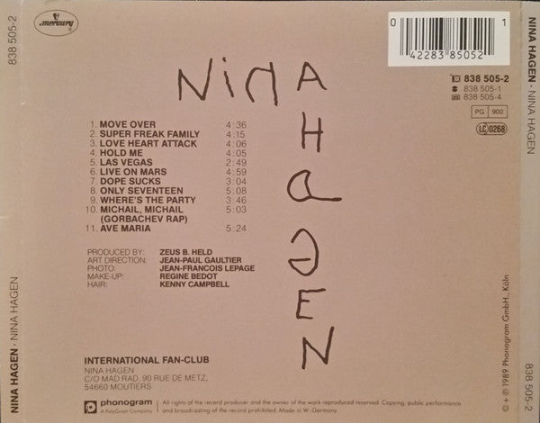 Nina Hagen : Nina Hagen (CD, Album, RE)