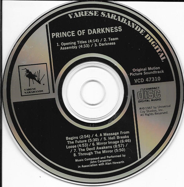 John Carpenter In Association With Alan Howarth : Prince Of Darkness (Original Motion Picture Soundtrack) (CD, Album)