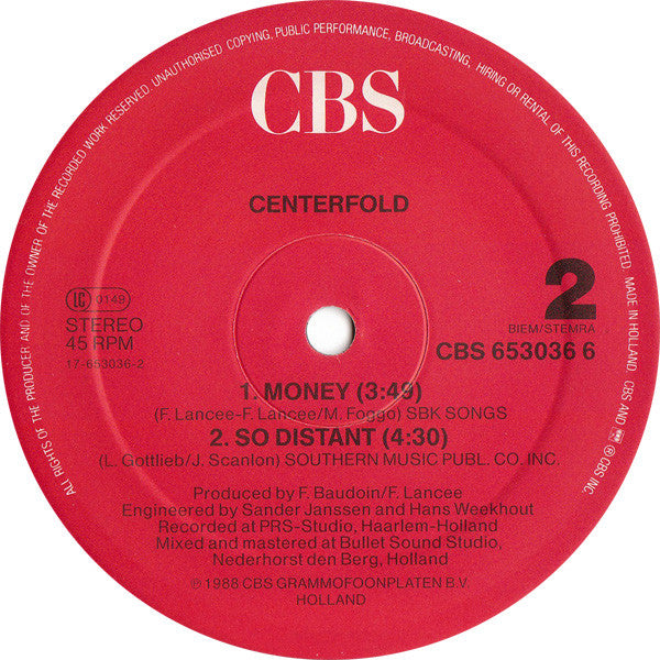 Centerfold : Money (12", Maxi)