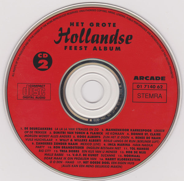 Various : Het Grote Hollandse Feest Album (2xCD, Comp)