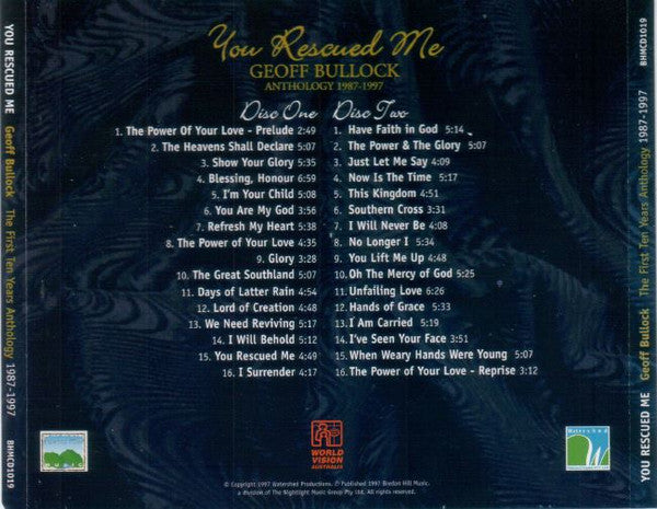 Geoff Bullock : You Rescued Me - The First Ten Years Anthology 1987-1997 (2xCD, Comp)