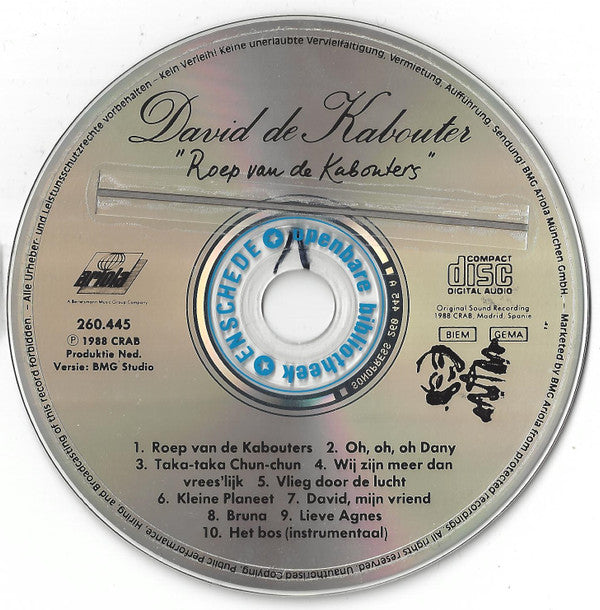 David De Kabouter : Roep Van De Kabouters (Liedjes Van De Tv Serie David De Kabouter Deel 2) (CD, Album)