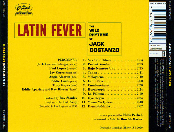 Jack Costanzo : Latin Fever (CD, Album, RE, RM)