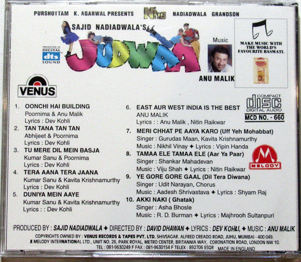 Anu Malik, Dev Kohli : Judwaa (CD)