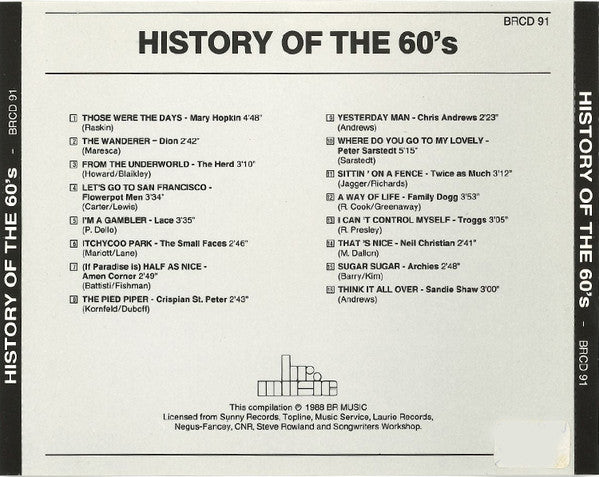 Various : History Of The 60's (CD, Comp)