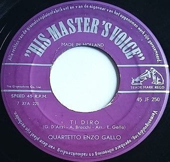 Quartetto Enzo Gallo : Ti Diro / Nel Blu Dipinto Di Blu (7", Single)