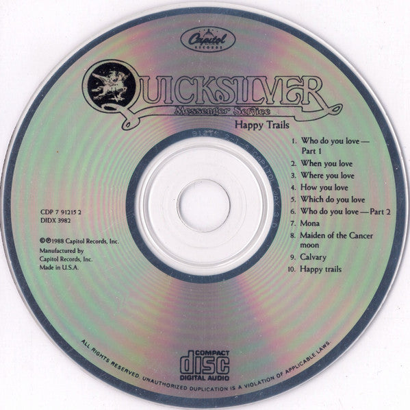 Quicksilver Messenger Service : Happy Trails (CD, Album, RE)