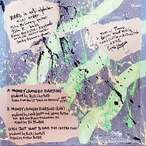 Cyndi Lauper : Money Changes Everything (12", Single)