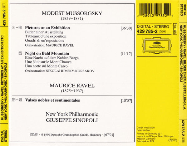 Modest Mussorgsky / Maurice Ravel, New York Philharmonic, Giuseppe Sinopoli : Pictures At An Exhibition - Night On Bald Montain / Valses Nobles Et Sentimentales (CD)