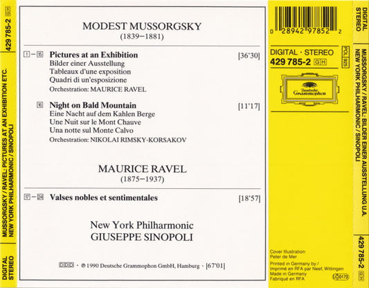 Modest Mussorgsky / Maurice Ravel, New York Philharmonic, Giuseppe Sinopoli : Pictures At An Exhibition - Night On Bald Montain / Valses Nobles Et Sentimentales (CD)