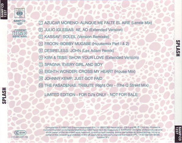 Various : Splash (CD, Comp, Ltd, Promo)