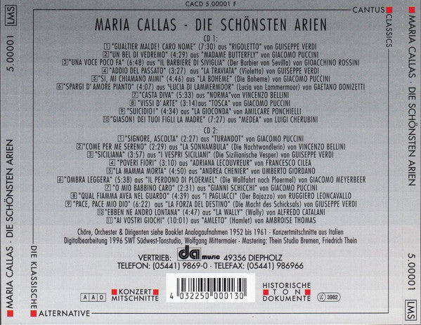 Maria Callas : Die Schönsten Arien (2xCD, Comp, RP)