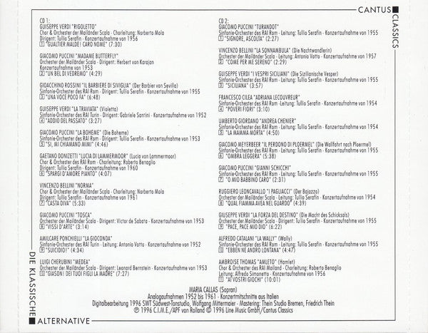 Maria Callas : Die Schönsten Arien (2xCD, Comp, RP)