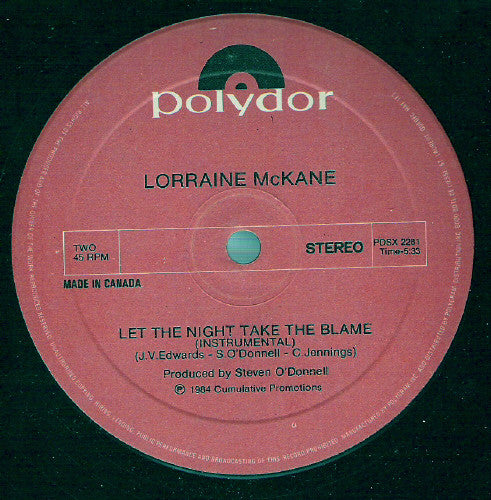 Lorraine McKane : Let The Night Take The Blame (12")