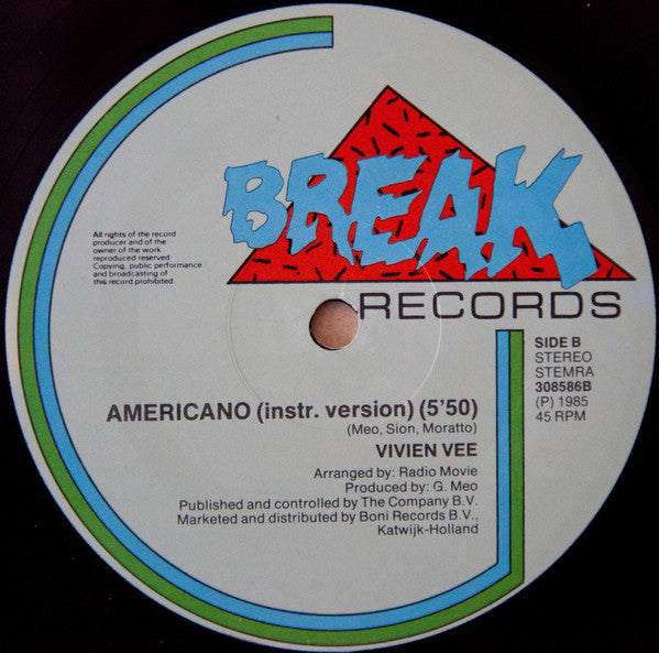 Vivien Vee : Americano (12", Maxi)
