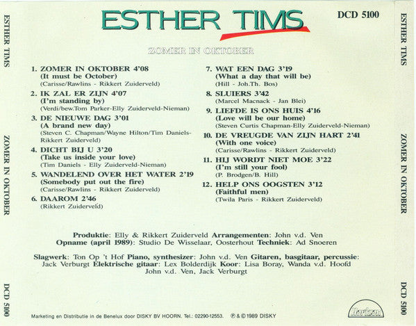 Esther Tims : Zomer In Oktober (CD, Album)