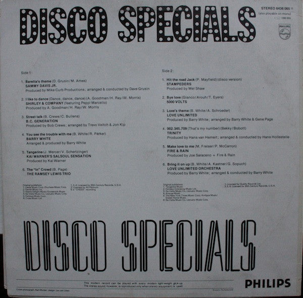 Various : Disco Specials (LP, Comp)