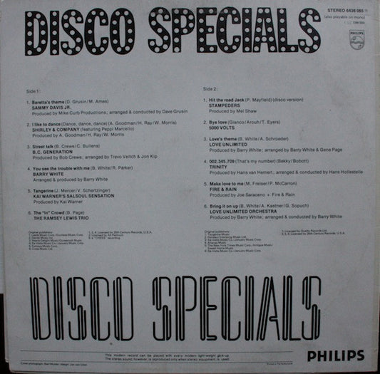 Various : Disco Specials (LP, Comp)